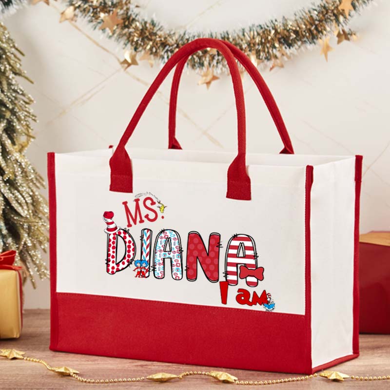 Personalized Hi Teacher Cotton Tote Bag