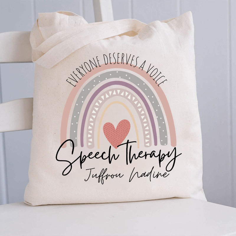 Personalized Teacher Name Everyone Deserves A Voice Teacher Tote Bag