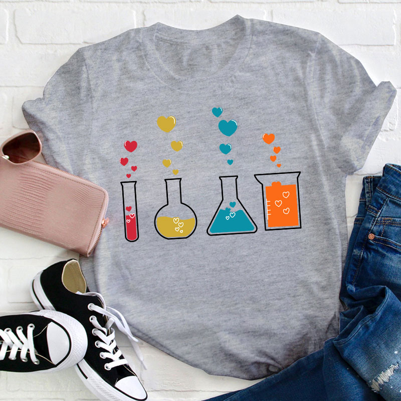 Cute Chemistry Hearts Teacher T-Shirt