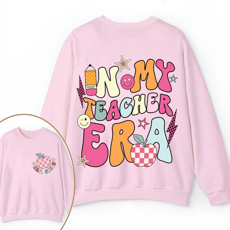 Personalized In My Teacher Era Teacher Two Sided Sweatshirt