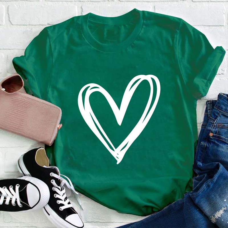 Double Heart Teacher T-Shirt