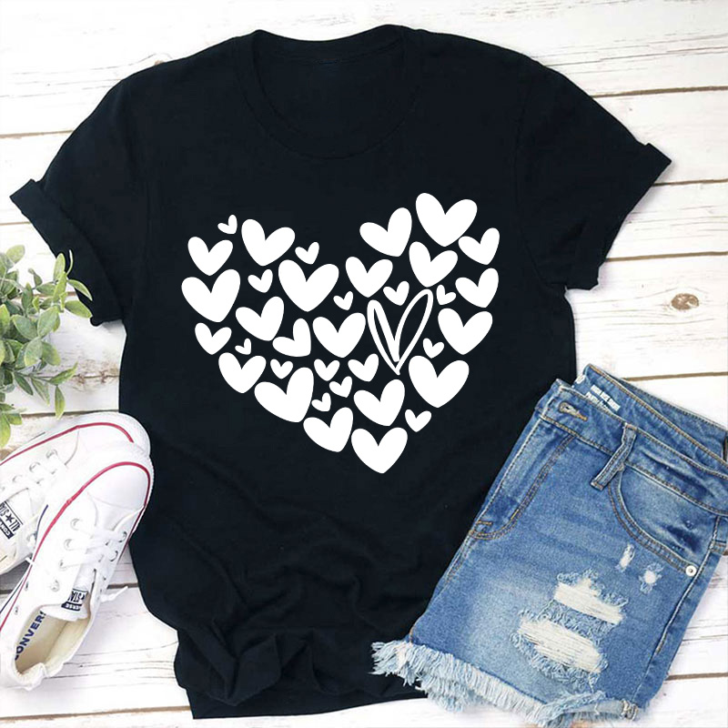 Red Heart Of Hearts Teacher T-Shirt