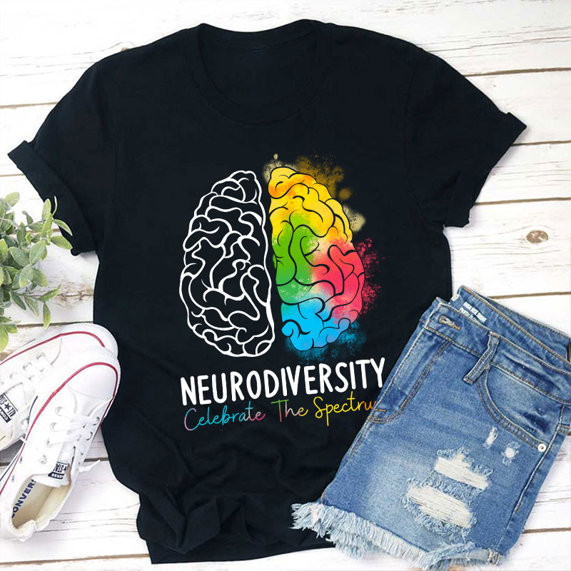 Neurodiversity Celebrate The Spectrum Teacher T-Shirt