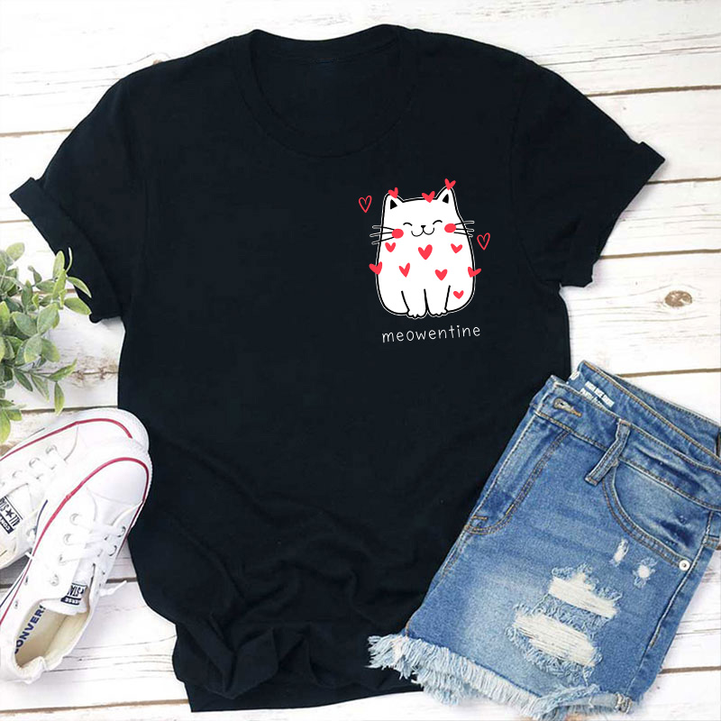 Meowentine Teacher T-Shirt