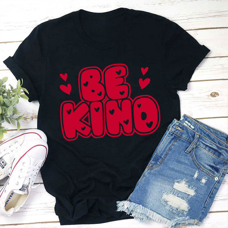 Be Kind Little Red Hearts Teacher T-Shirt