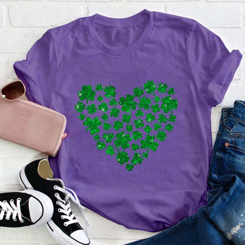 Heart Shamrock Teacher T-Shirt