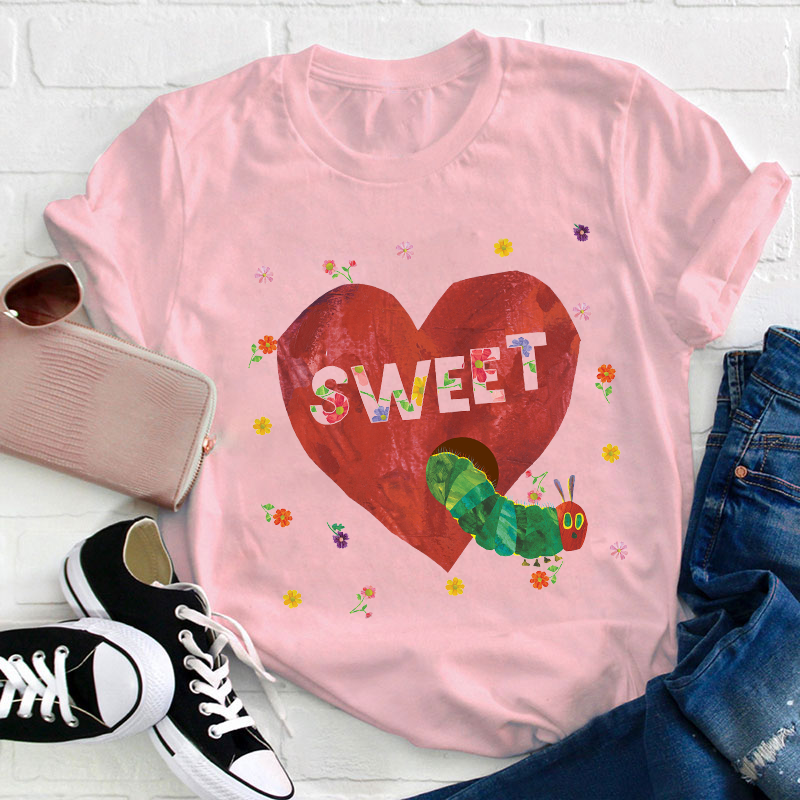 Sweet Heart Caterpillar Teacher T-Shirt