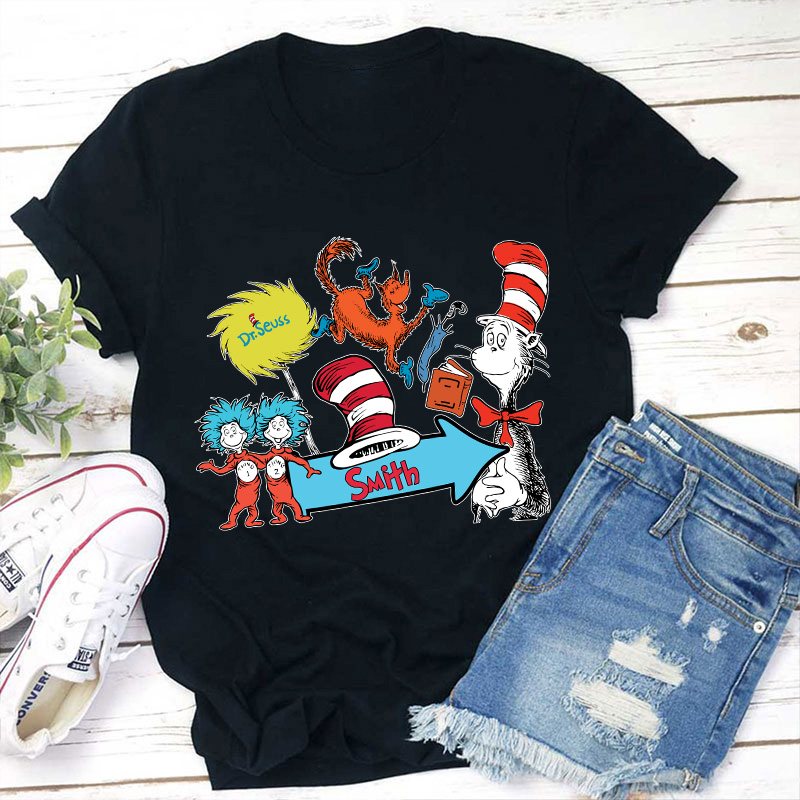 Personalized Name The Cat In The Hat Teacher T-Shirt