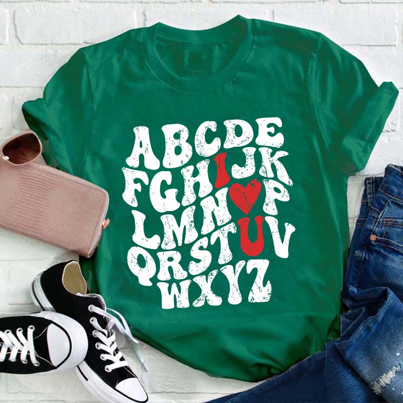 Alphabet I Love You Teacher T-Shirt