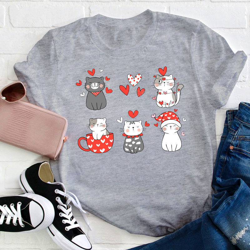 Lovely Cats Teacher T-Shirt