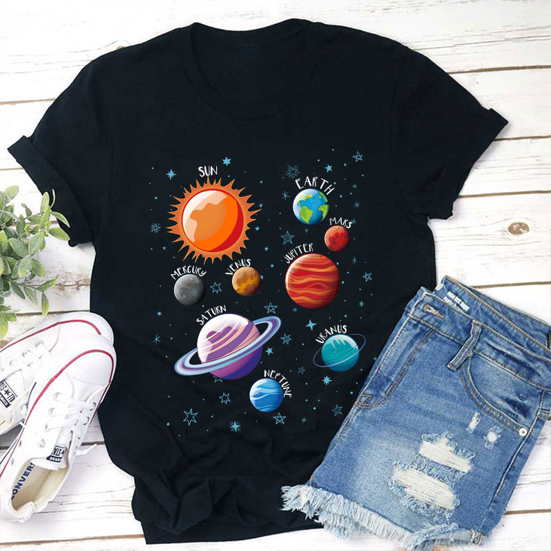 Planets Space Teacher T-Shirt