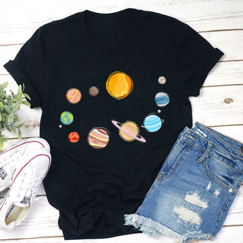 Planets in Solar System Teacher T-Shirt