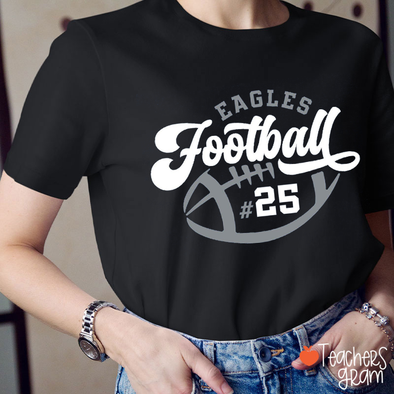 Personalized Mascot Sport And Number Game Day Teacher T-Shirt