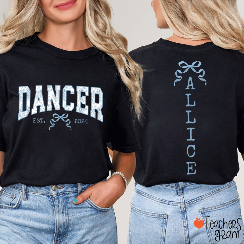 Personalized Chinoiserie Dancer Teacher Two Sided T-Shirt