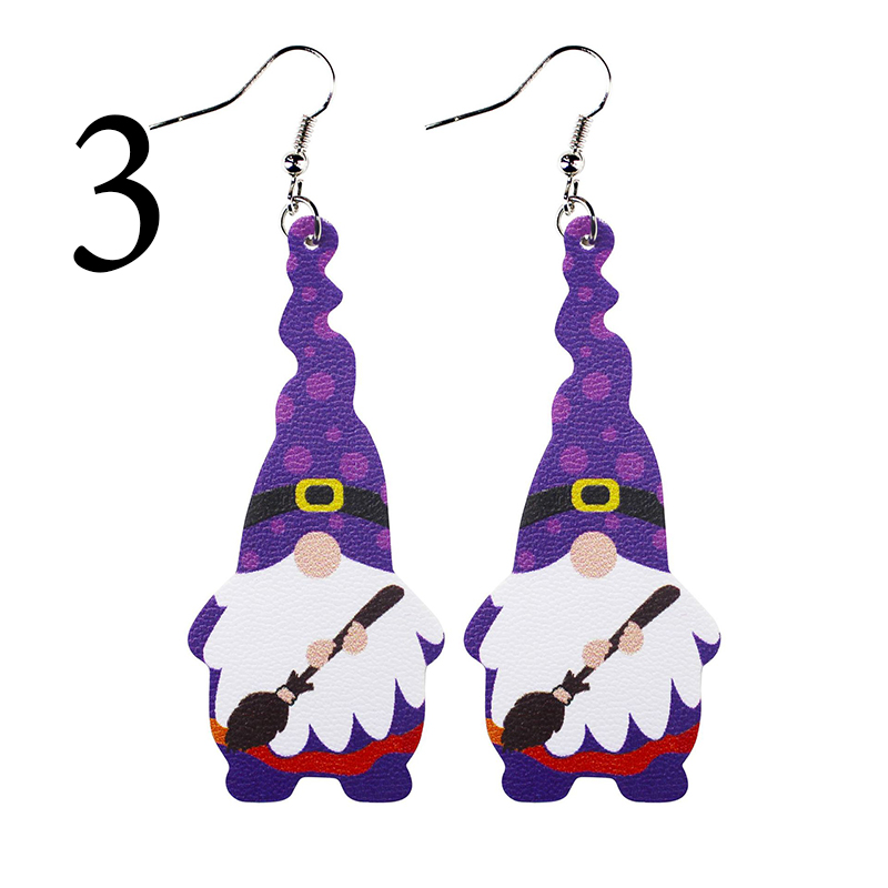 Halloween Thanksgiving Dwarf Leather Earrings
