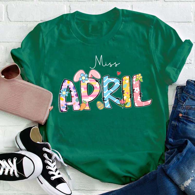 Personalized Name Easter Teacher T-Shirt
