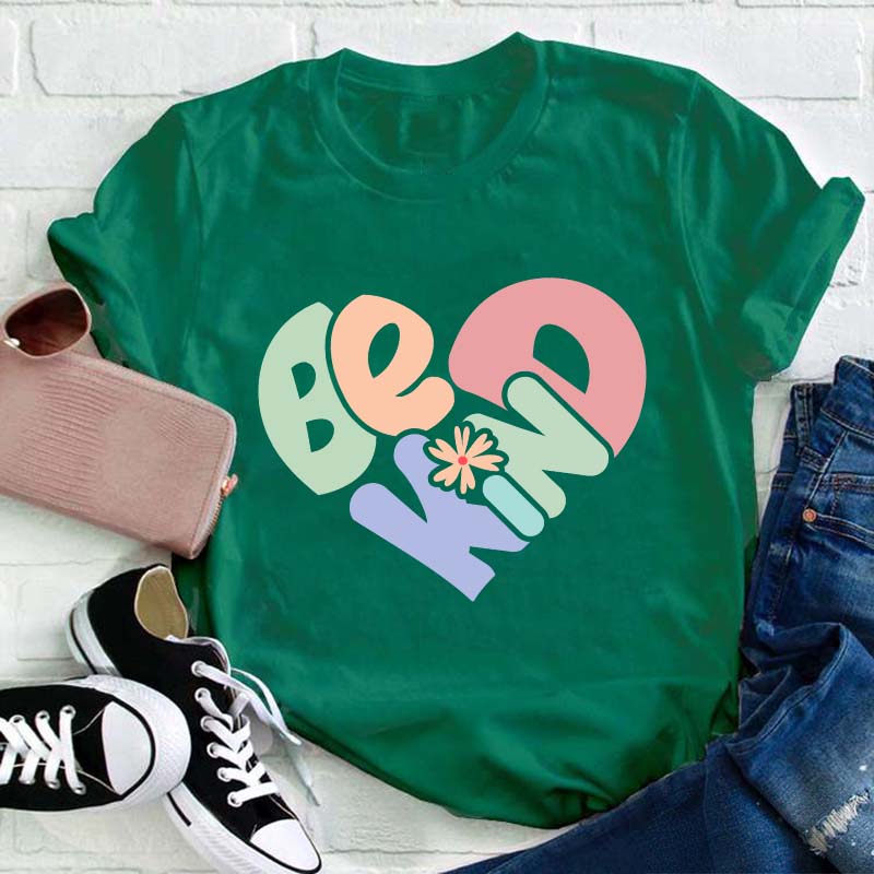 Be Kind Heart Teacher T-Shirt
