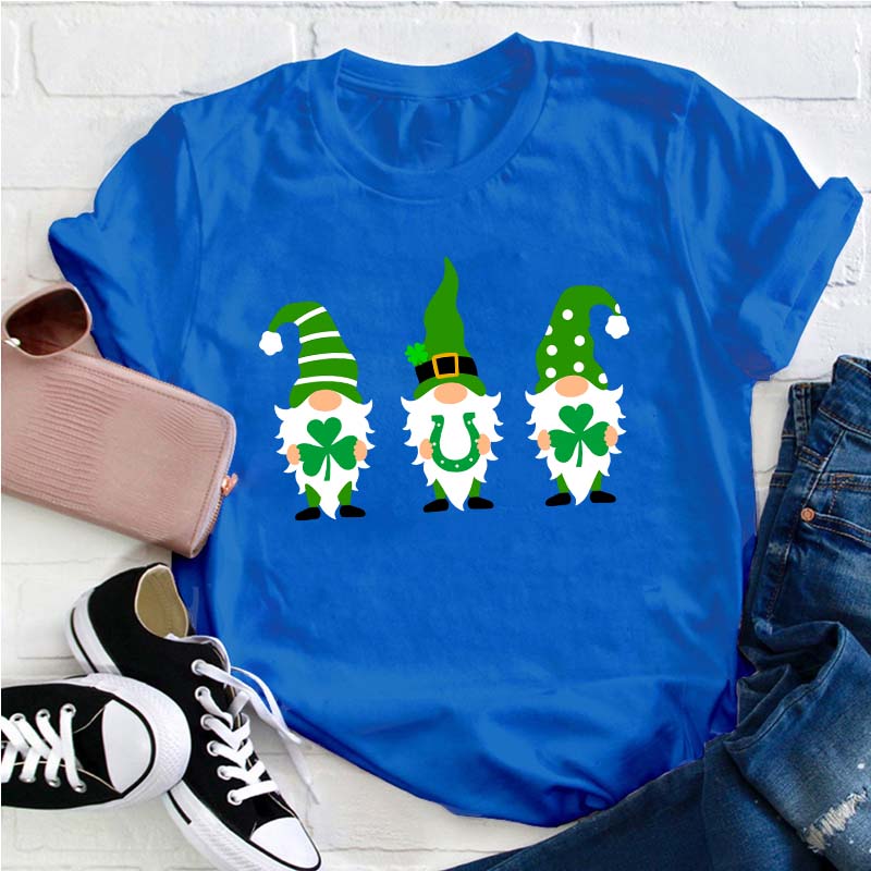 St Patricks Day Gnome Teacher T-Shirt