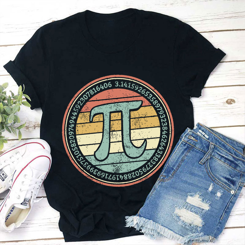 Retro Pi Teacher T-Shirt