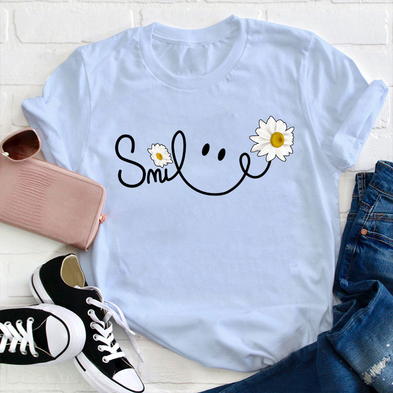Daisy Smile Face Teacher T-Shirt