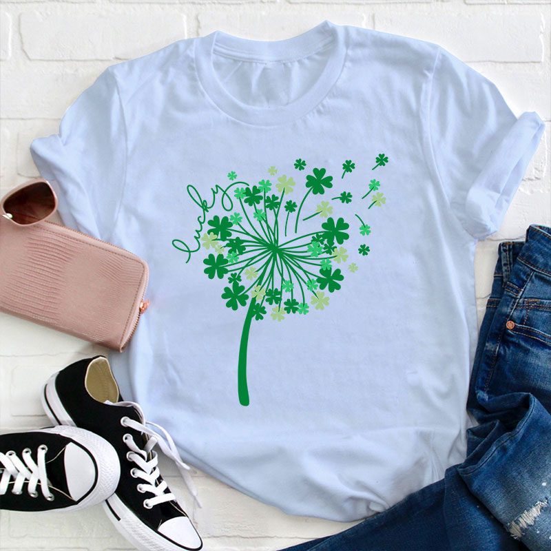 St Patricks Day Dandelion Teacher T-Shirt