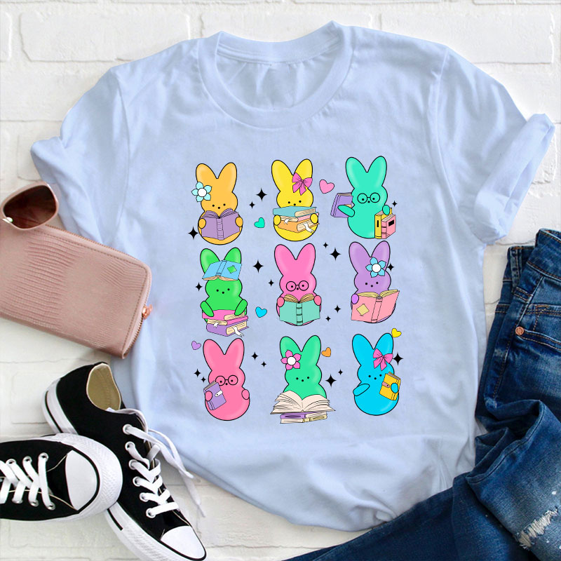 Reading Bunny Teacher T-Shirt