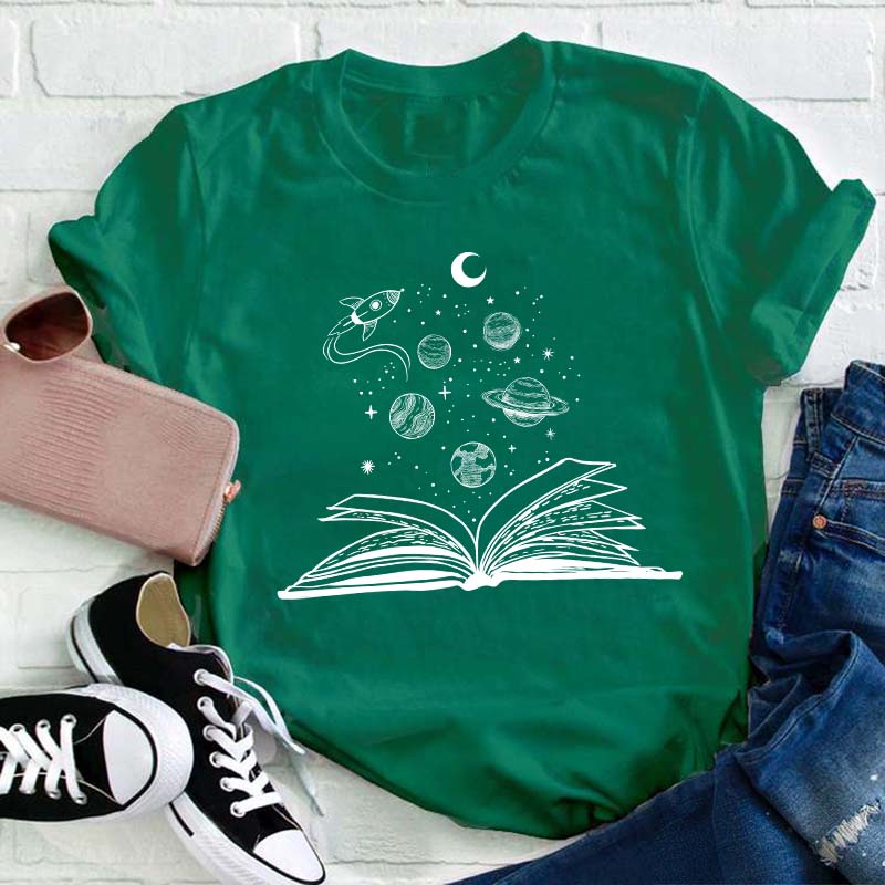 Books And Space Teacher T-Shirt