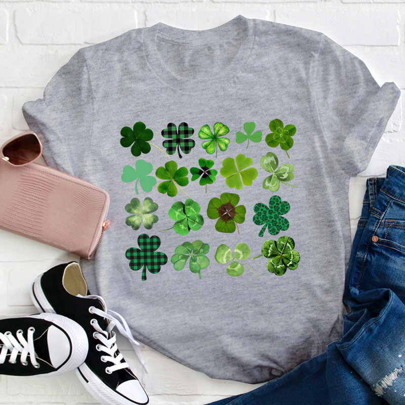 Different Kinds Of Lucky Clovers Teacher T-Shirt