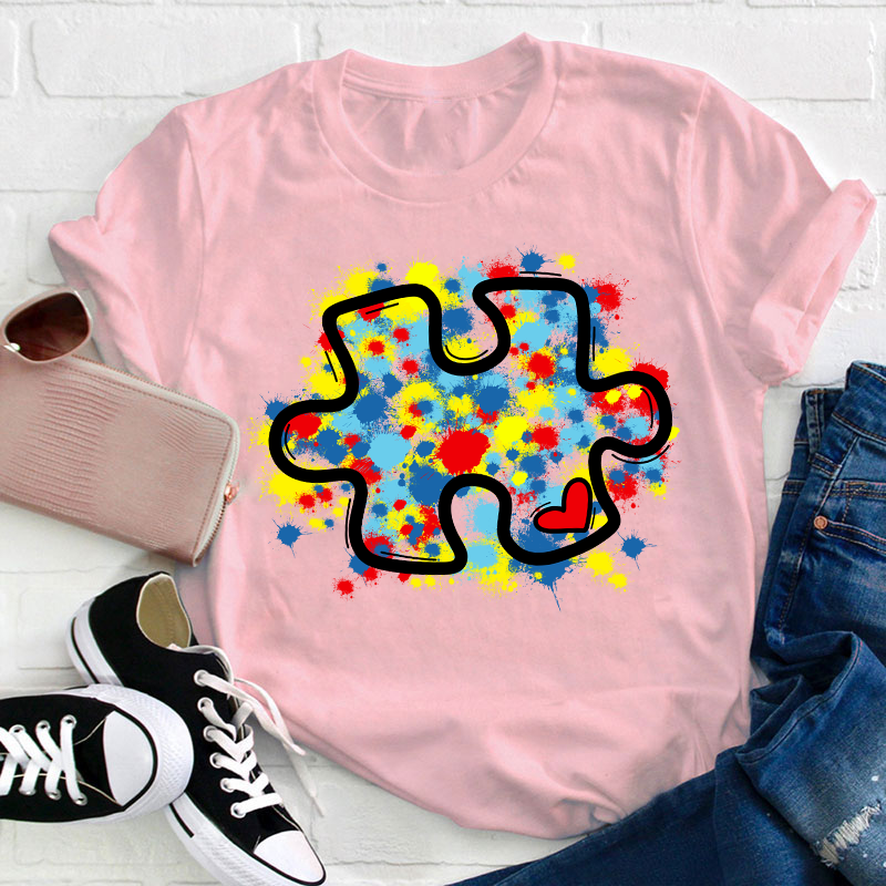 Autism Awareness Puzzle Teacher T-Shirt