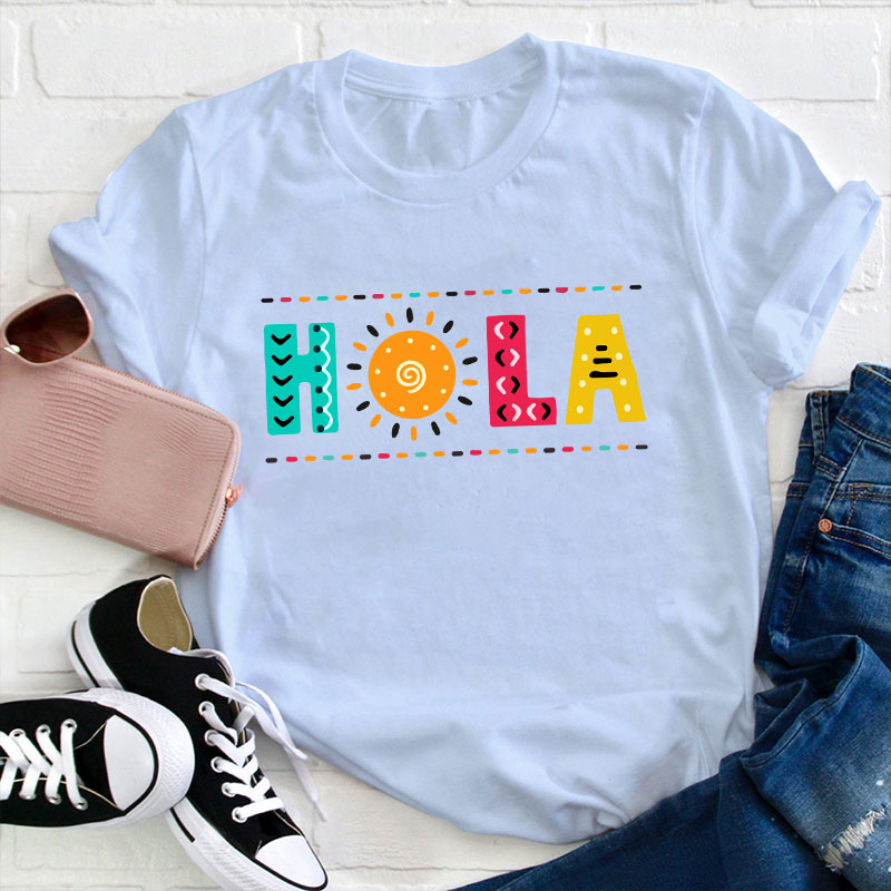 Retro Hola Sunshine Teacher T-Shirt