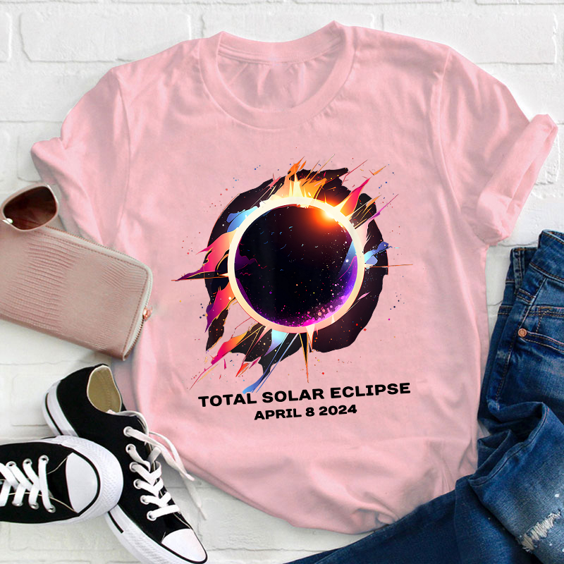 April 8 2024 Total Solar Eclipse Teacher T-Shirt