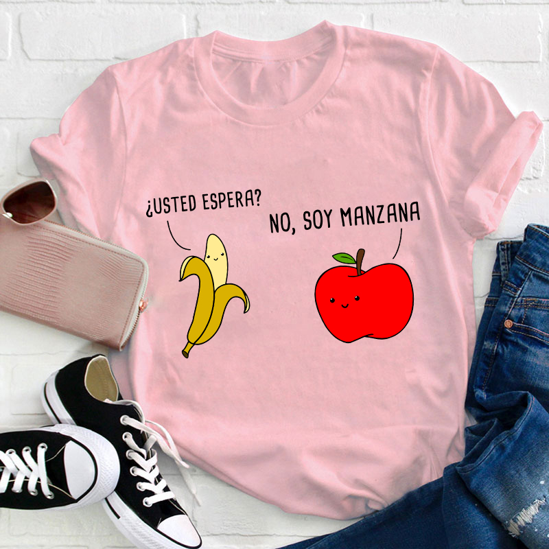 Play On Words Cartoon In Spanish Teacher T-Shirt