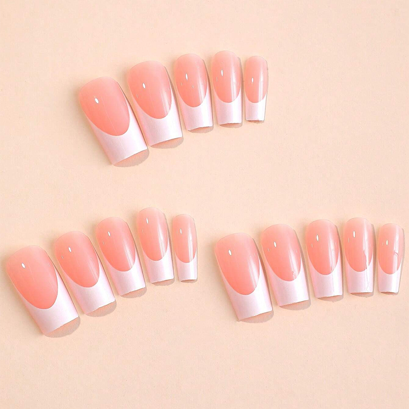 24pcs French Long Square Teacher Fake Nail
