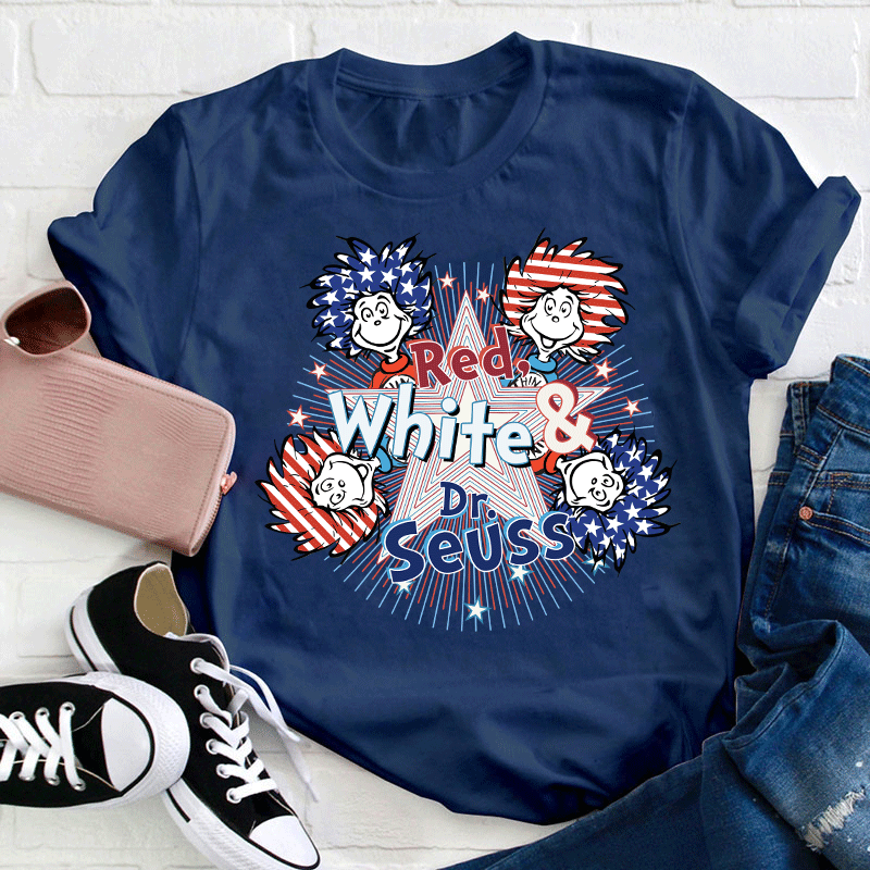Red White And Things Teacher T-Shirt