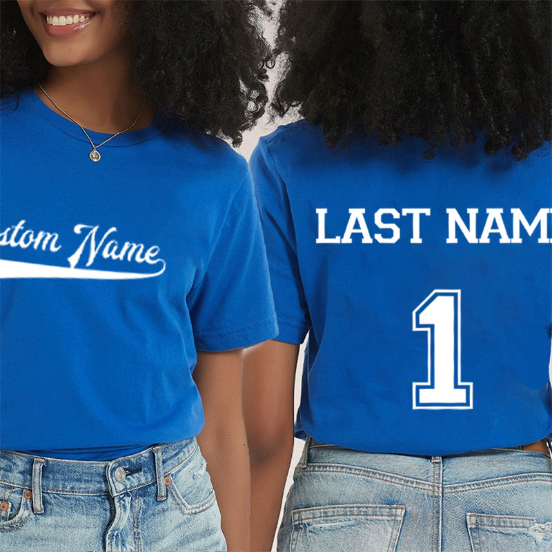 Personalized Team Name Baseball Teacher Two Sided T-Shirt