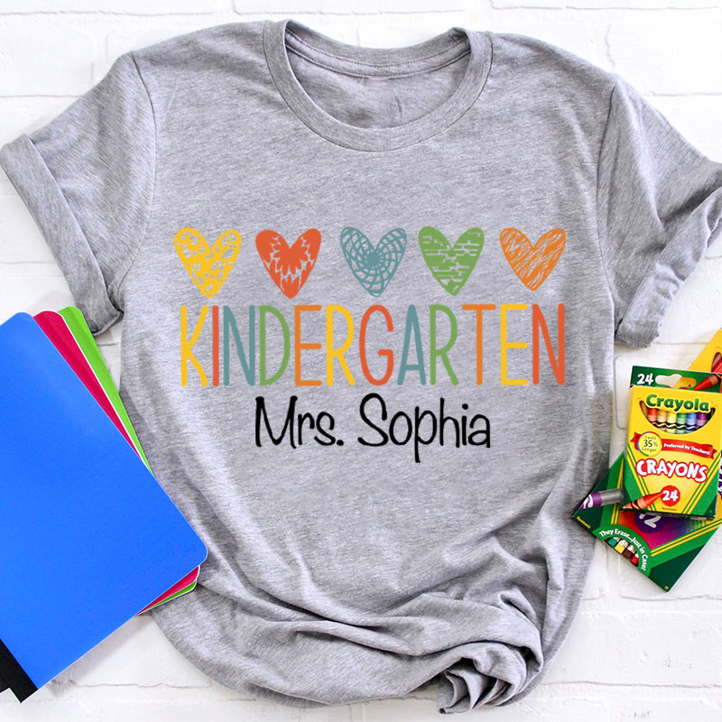 Personalized Grade And Name Kindergarten Teacher T-Shirt