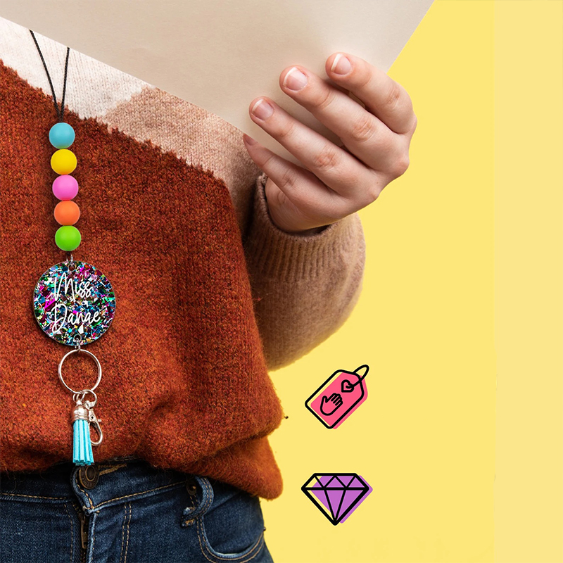 Personalized Name Halloween Teacher Lanyard