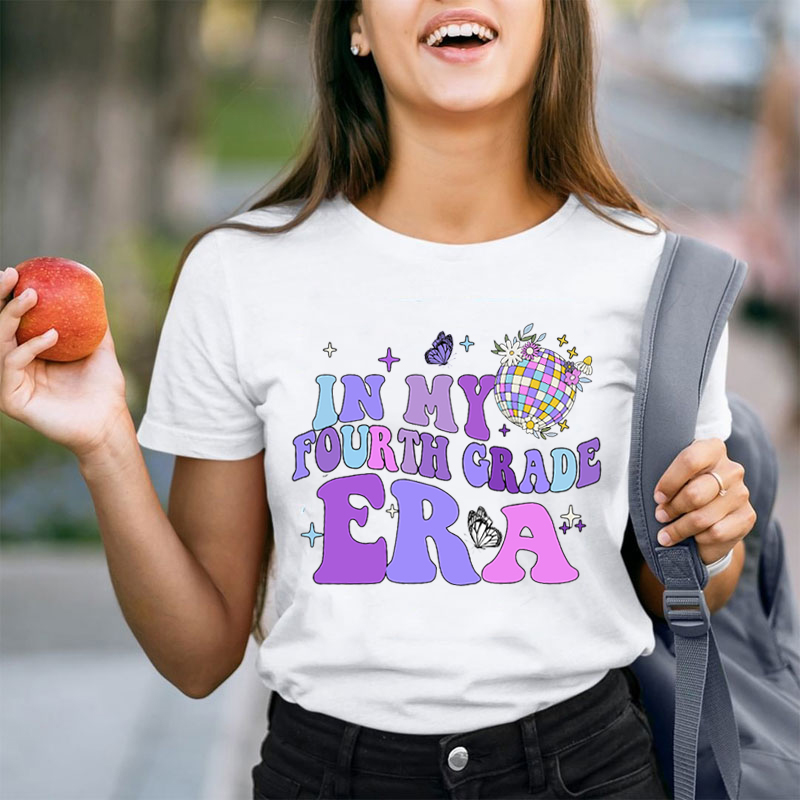 Personalized Purple Disco Smash Light Ball Teacher T-Shirt