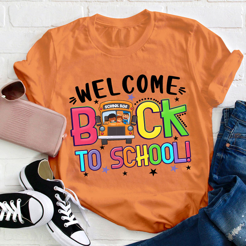 Welcome Back To School Kids School Bus Teacher T-Shirt