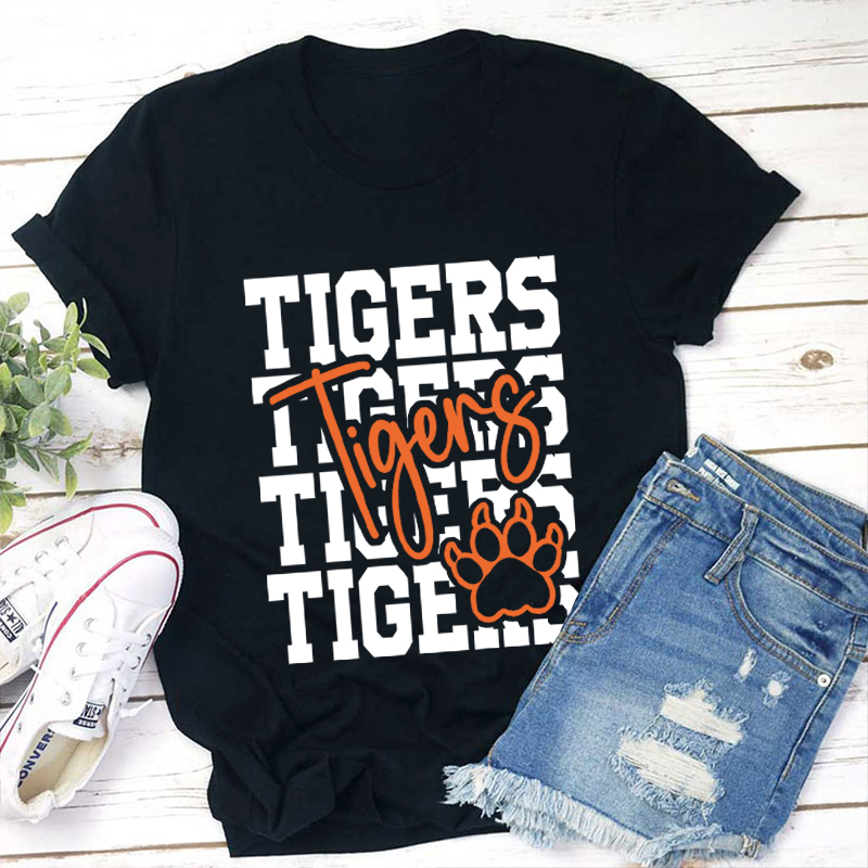 Personalized School Mascot Double Layer Design Cute Icon Teacher T-Shirt