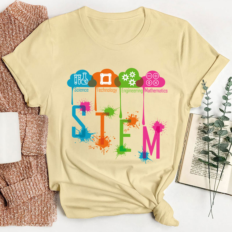 Color Splash Ink STEM Teacher T-Shirt
