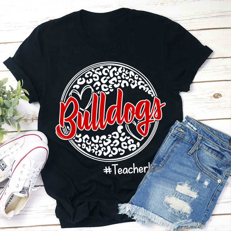 Personalized Leopard Custom School Spirit Teacher T-Shirt