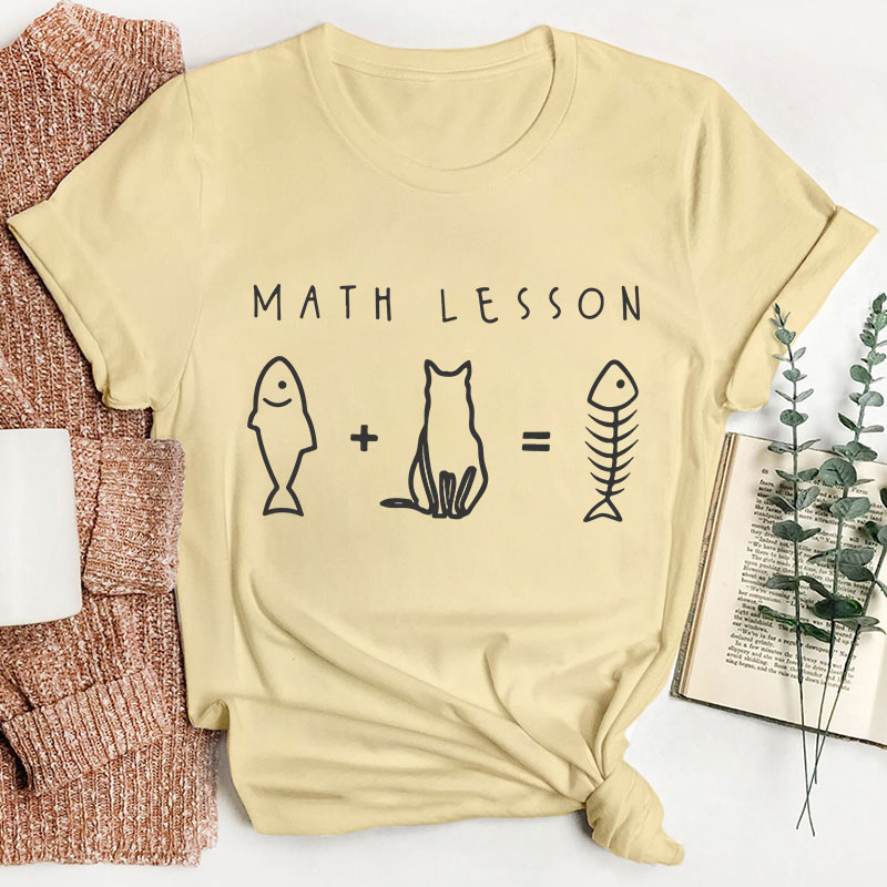 Math Lesson Kitty Algebra Teacher T-Shirt