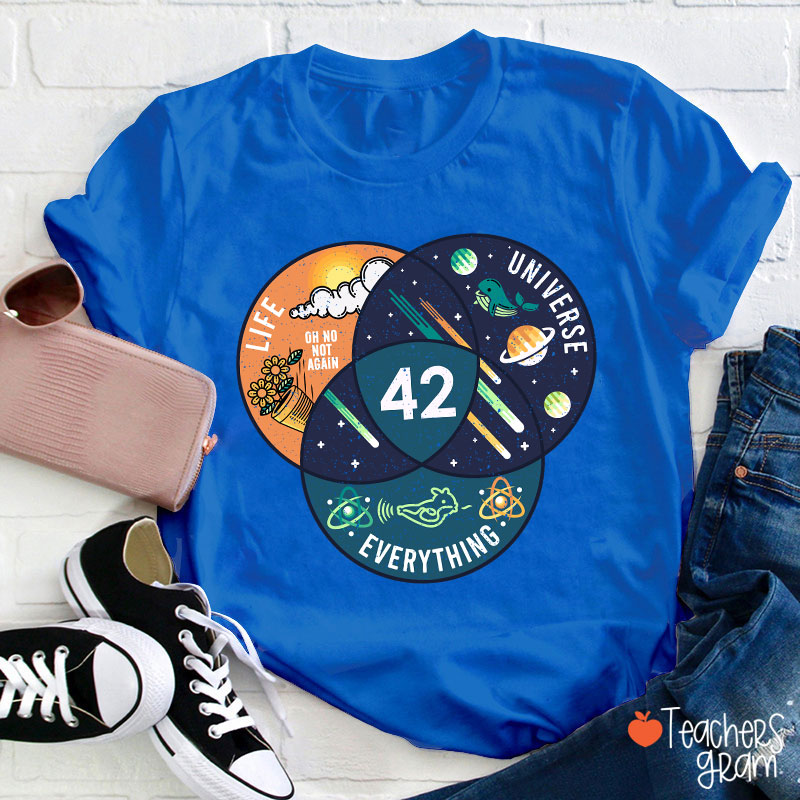 42 Answer To Life Universe And Everything Essential Teacher T-Shirt