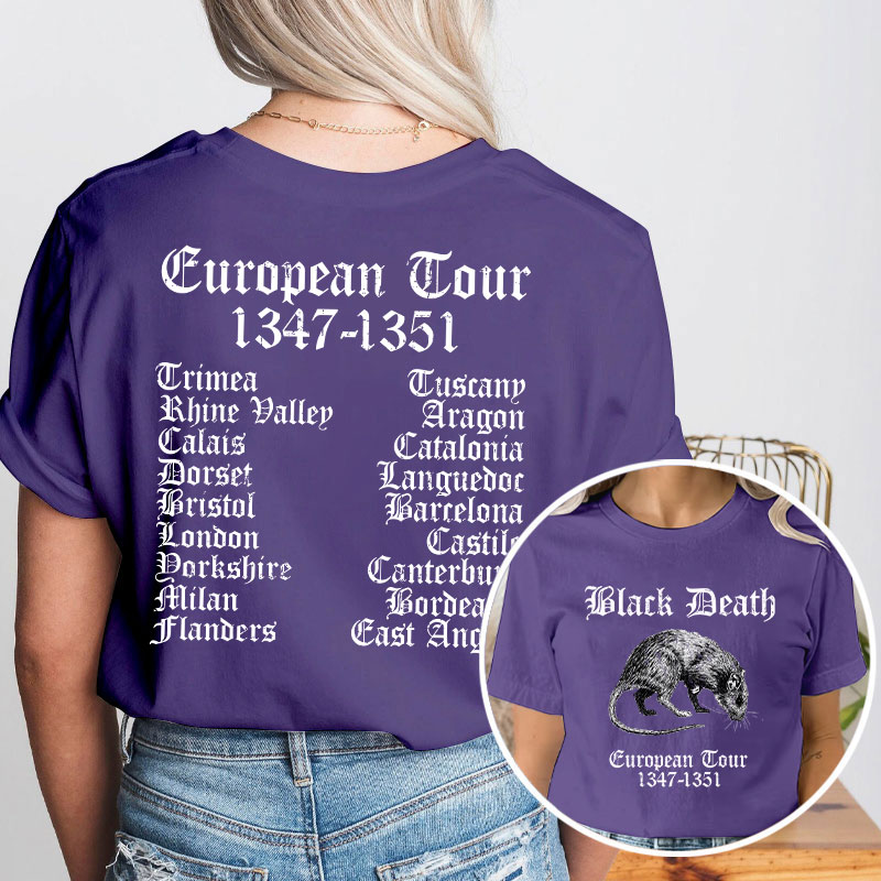 Black Death European Tour Teacher Two Sided T-Shirt