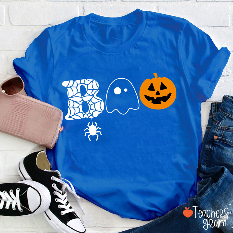 Boo Spider Pumpkin Ghost Teacher T-Shirt