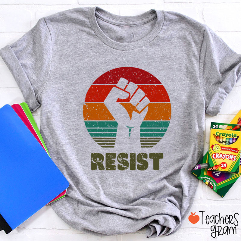 Resist Retro Teacher T-Shirt