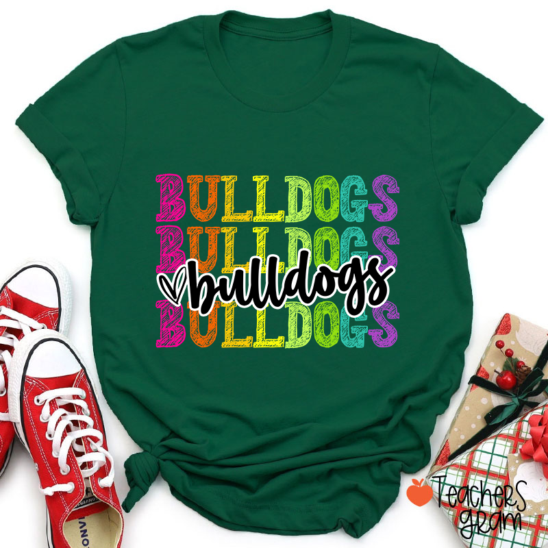 Personalized Mascot Graffiti Font School Spirit Teacher T-Shirt