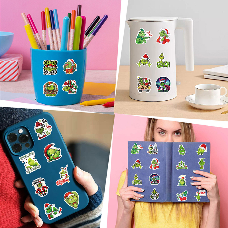 50 PCS Green Guy Christmas Teacher Stickers