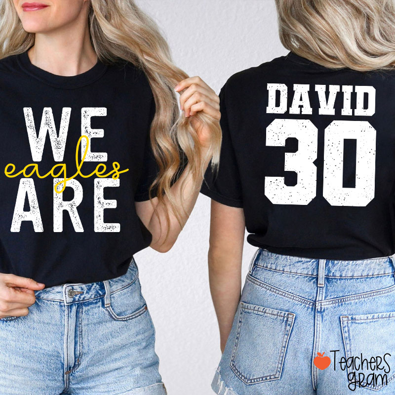 Personalized Mascot We Are Game Day Teacher Two Sided T-Shirt